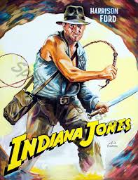 Harrison Ford Indiana Jones painting movie poster | Canvas print for sale