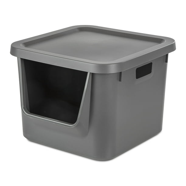 Your Zone Square Kids Stacking Storage Bin, Gray (1 count)