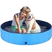 PJZP Dog Pool Puppy Foldable Dog Pool pet Pool Dog Swimming Pool Portable Suitable for Indoor and Outdoor use (32x8in), Opens in a new tab