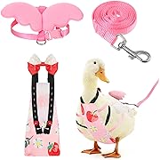 Set of 2 Pieces Pet Chicken Diapers Duck Diapers with Duck Outside Walking Harness Leash Washable Pet Diapers with Bow Tie Adjustable Training Traction Rope for Poultry Chicken Goose Hen, Opens in a new tab
