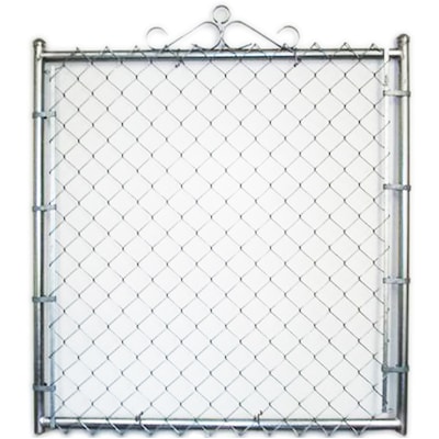 6-ft H x 4-ft W Galvanized Steel Walk-thru Chain Link Fence Gate with Mesh  Size 2-in in the Chain Link Fencing department at Lowes.com